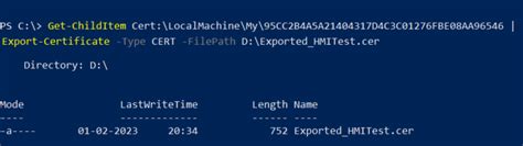 powershell export certificate from store